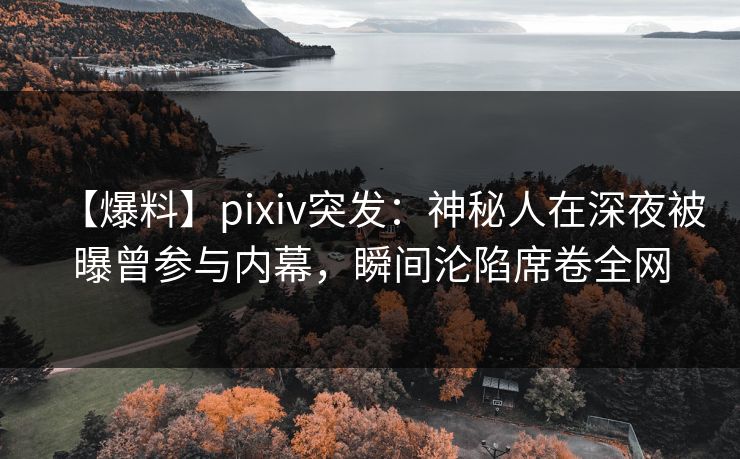 【爆料】pixiv突发：神秘人在深夜被曝曾参与内幕，瞬间沦陷席卷全网