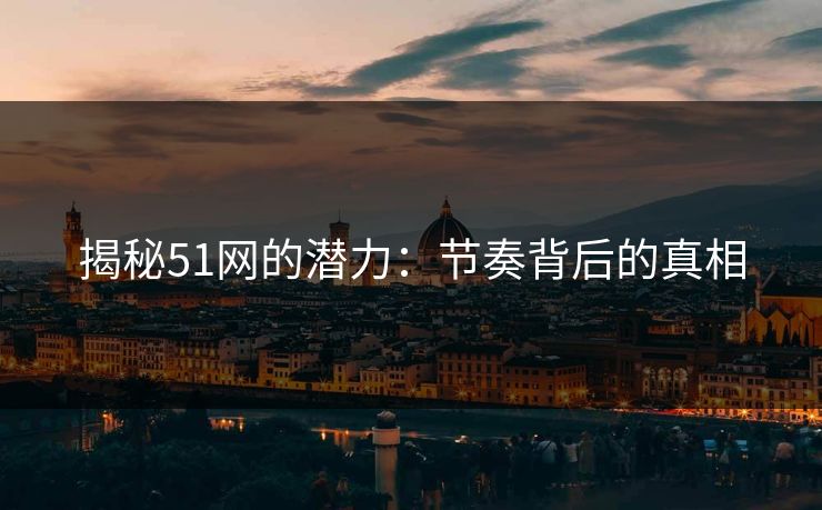 揭秘51网的潜力：节奏背后的真相
